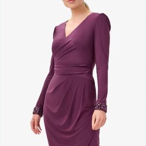 Adrianna Papell Plum Long Sleeve Dress